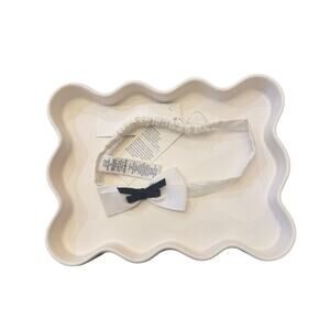 Janie and Jack White and Navy Bow Girls Soft Headbands OS